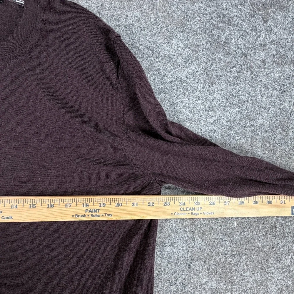 Banana Republic Sweater Mens XL Maroon Wool Crew Neck Ribbed Hem‎ Long Sleeve